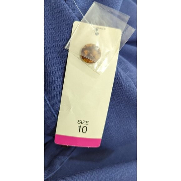 Vintage 90s Jumper Dress Blue Midi Length Button Front Misses Size 10 New - Picture 8 of 8